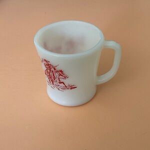 Vintage Fire King Davy Crockett mug